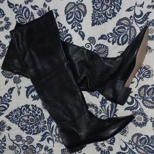 New! Elegant Black Knee-High Women's Boots MADE IN SPAIN REAL LEATHER